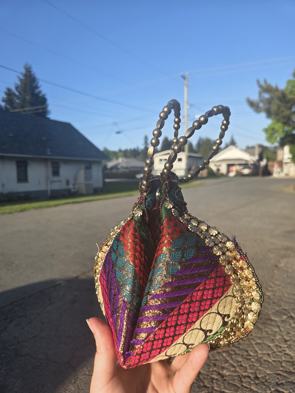 Embellished Multicolor Evening Clutch Bag